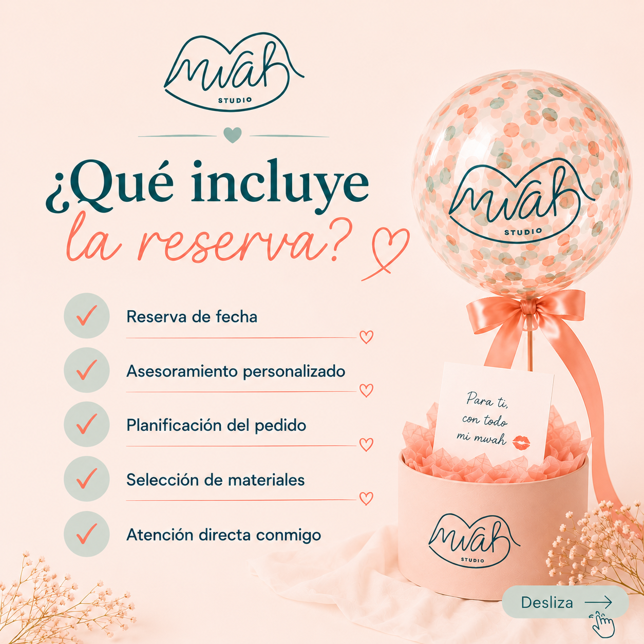 Pago de reserva para regalo personalizado en globo burbuja