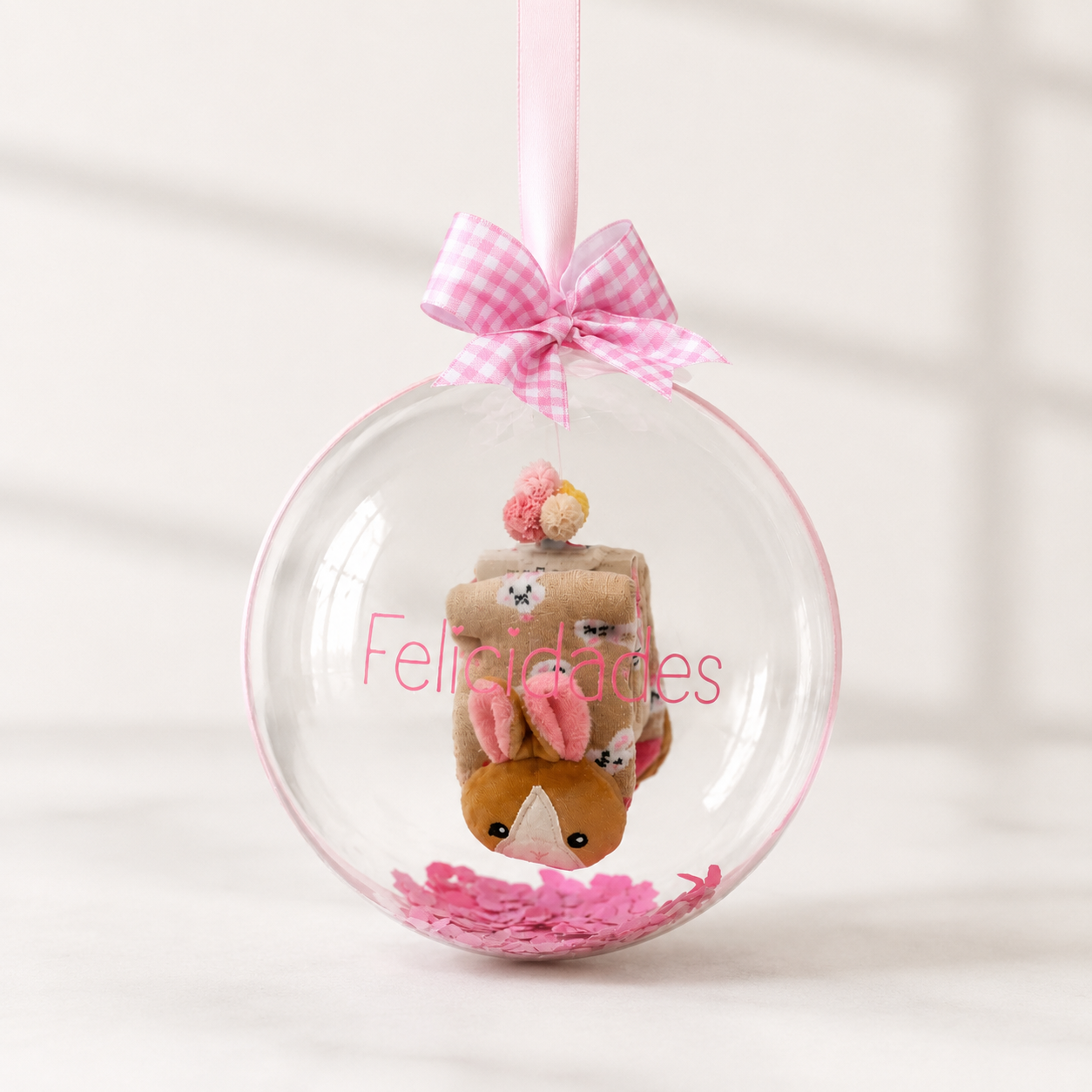 The Drops Air con regalo mini personalizado en globo burbuja colgante